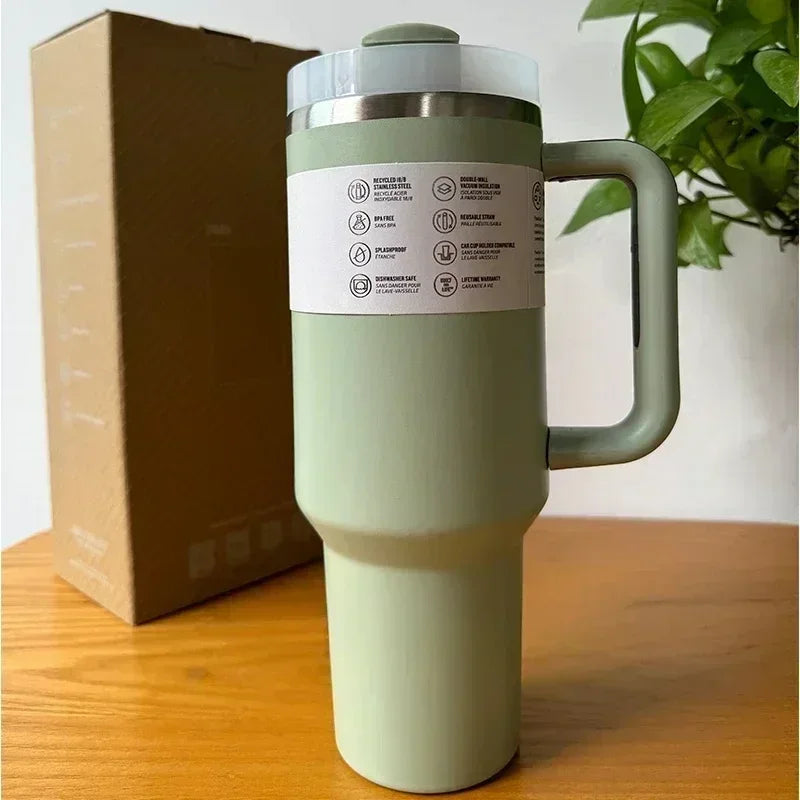 2025 New Handle Straw Lid Stainless Steel 30oz/40oz Vacuum Insulated Car Mug Double Wall Thermal Iced Travel Cup coffee mug