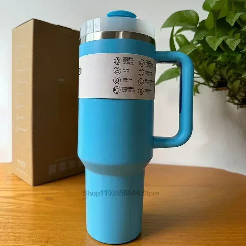 2025 New Handle Straw Lid Stainless Steel 30oz/40oz Vacuum Insulated Car Mug Double Wall Thermal Iced Travel Cup coffee mug