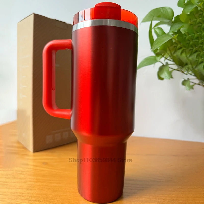 2025 New  Handle Straw Lid Stainless Steel 30oz/40oz Vacuum Insulated Car Mug Double Wall Thermal Iced Travel Cup coffee mug